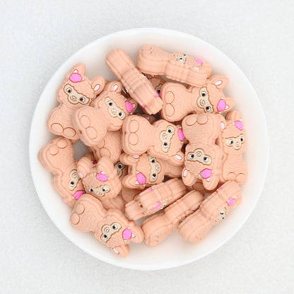 10 Color Cute Alpaca Silicone Focal Beads 20pcs 12