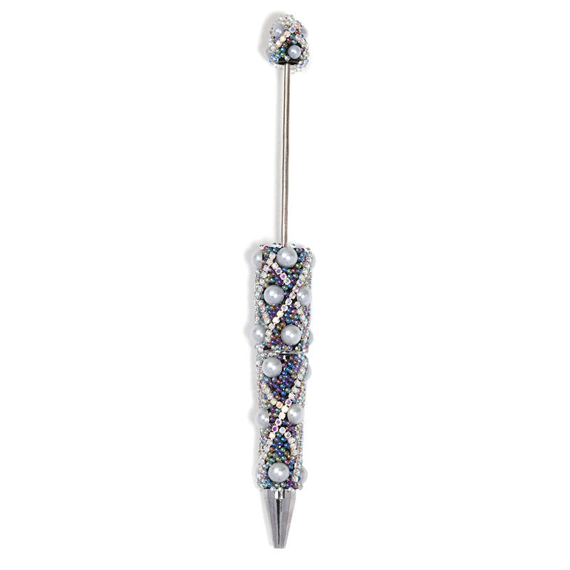 Beadable Pen with Rhinestone Pearl Chain Multicolor Rotating 5 Pcs 13