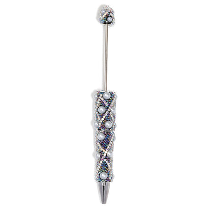 Beadable Pen with Rhinestone Pearl Chain Multicolor Rotating 5 Pcs 13