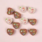 Silicone Focal Beads Heart Shaped Double Sided Bookshelf 20pcs 5