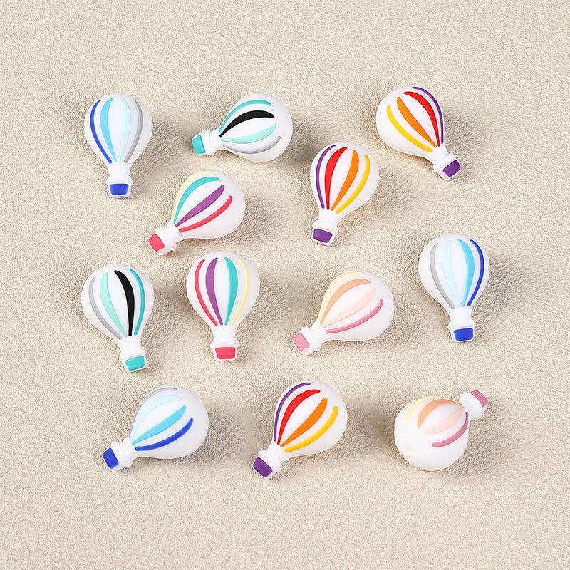 Silicone 3D Focal Beads Hot Air Balloon Rounded Balloon Shape 20pcs 4