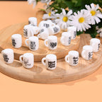 Silicone Focal Beads Printed Cup With Handle 20pcs 3