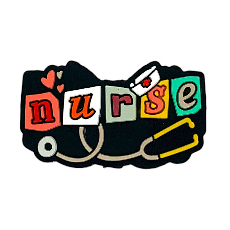 Silicone Focal Beads Nurse Colorful Lettering Nurse Hat 20pcs