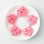 Love Heart Envelope Silicone Focal Beads Pink 20pcs