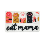 Silicone Focal Beads Cat Mama Cat Paw Prints Script Text 20pcs