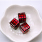 Rubik's Cube Printed Acrylic Square Beads 14mm Colorful Glossy 100pcs 9
