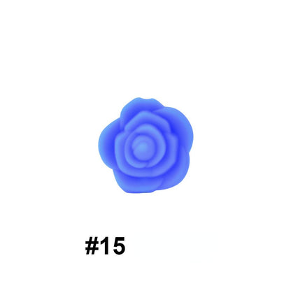 Double-Sided Flower Silicone Beads Multi Color Solid 50pcs 14