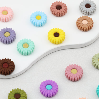 20pcs 20mm Daisy Sunflower Silicone Focal Beads 2