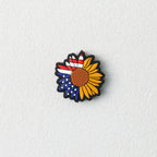 Patriotic Sunflower Silicone Focal Beads US Theme 20pcs