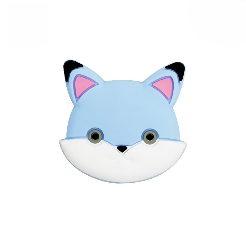 Silicone Focal Beads Animal Baby Fox Rounded Head Smiling Face 20pcs 8