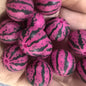 15mm Silicone Beads Multi Color Watermelon Pattern 50pcs 2