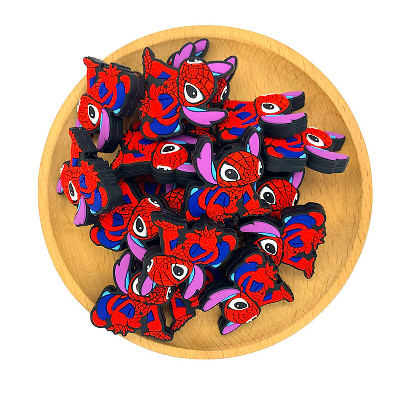 Silicone Focal Beads Stitch Spiderman Crawling Character Design 2