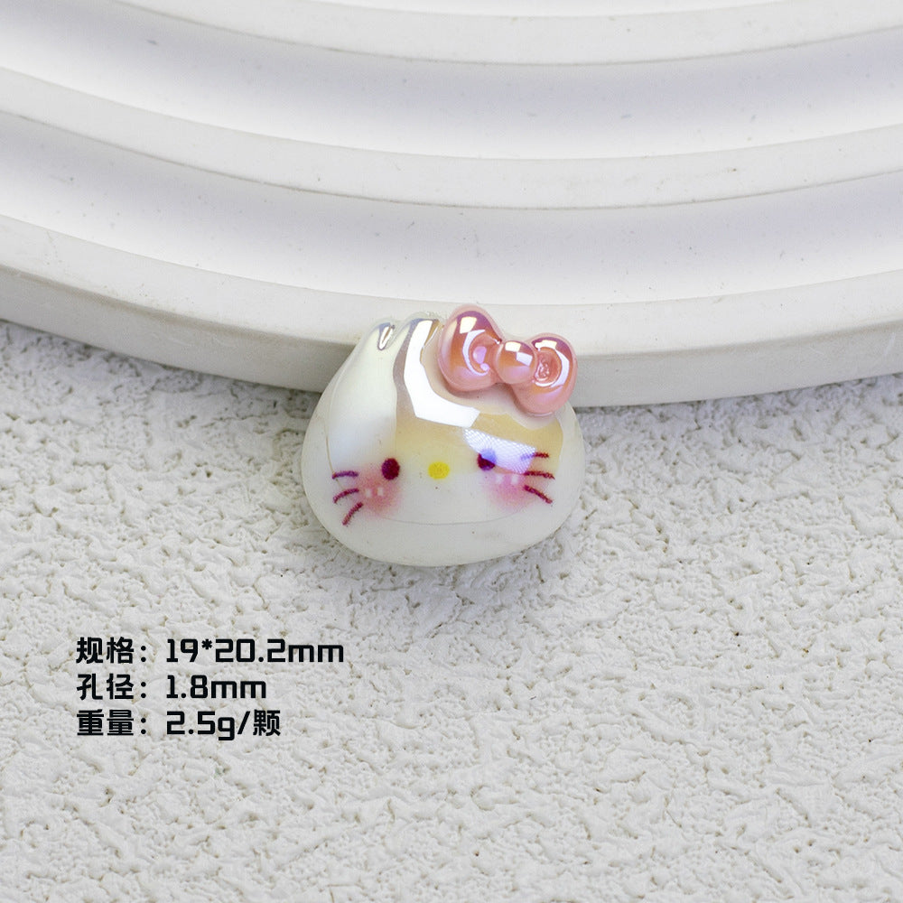 Glossy Plating Tiny Cute HK Kitten Resin Beads 10pcs 5
