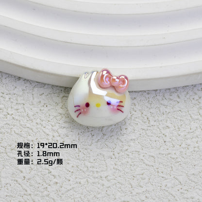 Glossy Plating Tiny Cute HK Kitten Resin Beads 10pcs 5