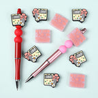 Silicone Focal Beads Library Reed Duck Book Phrase Set 20pcs 11