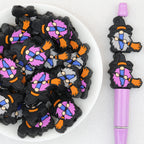 Halloween Broomstick Dwarf Silicone Focal Beads 20pcs