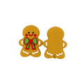 Silicone Focal Beads Christmas Gingerbread Man Bowknot Detail 20pcs