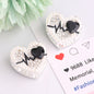 Fancy Heart Shape Crystal Rhinestone Alloy Beads 22mm 3pcs 8