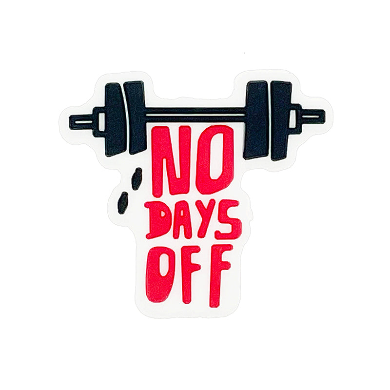 Silicone Focal Beads Barbell Fitness Weights Red NO DAYS OFF Text 20pcs