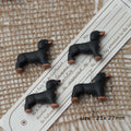 3D Adorable Dachshund Resin Beads 27mm Glossy Black 1pc 2