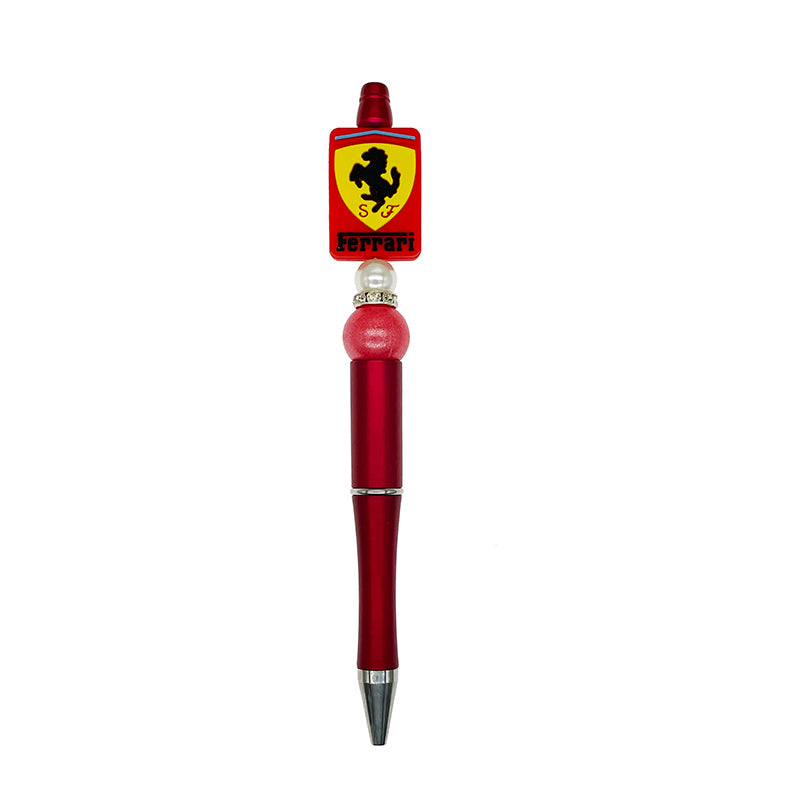 Silicone Focal Beads Ferrari Racing Prancing Horse With Text 20pcs 3