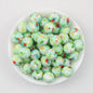 15mm Print Round Silicone Beads with Colorful Floral Patterns 50pcs 4