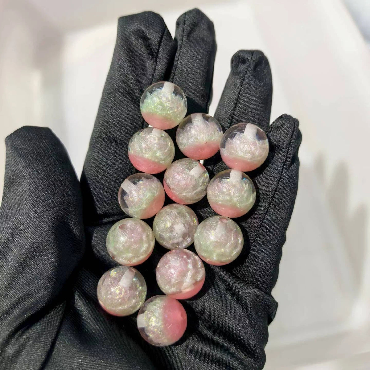 Luminous Lotus Resin Beads 16mm Round Clear Mixed Colors 20pcs 7