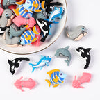 Silicone 3D Focal Beads Ocean Animals Aquatic Postures 20pcs
