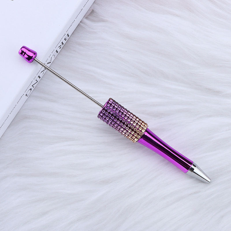Beadable Pen with Rhinestone Grip and Decorative Cap Multiple Colors 15