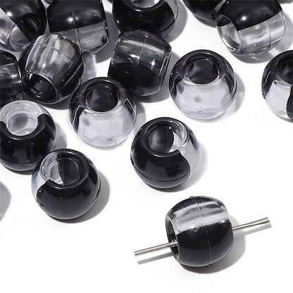 Large Hole Acrylic Beads 12mm Two-Tone Mixed Colors 60pcs 7