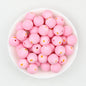 15mm Pink and Green Daisy Printed Silicone Beads 50pcs - Pink Daisy
