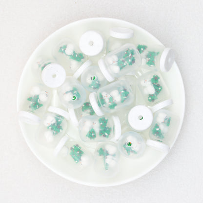 Silicone 3D Christmas Tree Focal Beads Snowman Decoration 20pcs 4