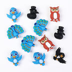 3D Bird Silicone Focal Beads Owl Peacock Cute Animal Charms 20pcs