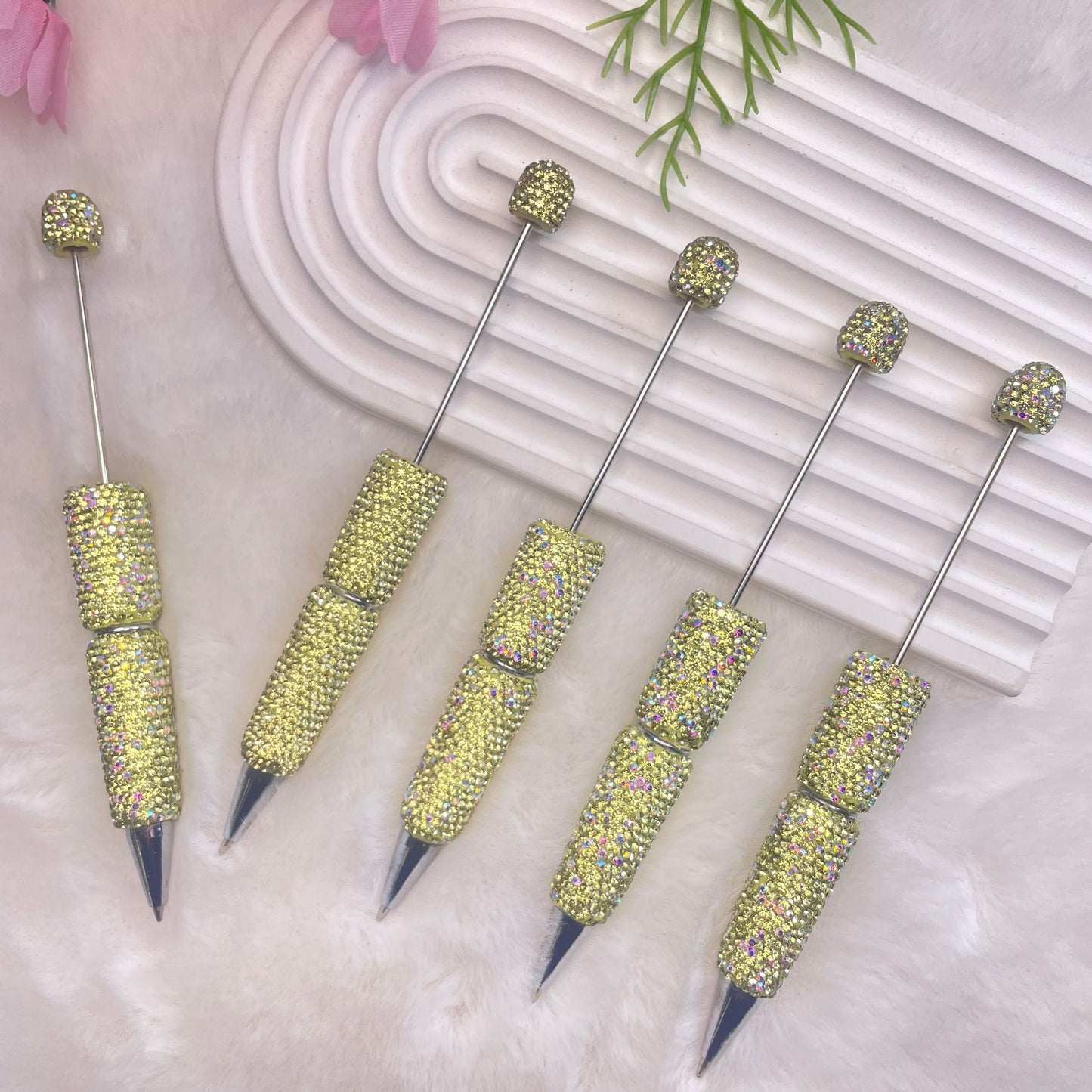 Beadable Pen Full Rhinestone Ballpoint Bright Colorful 5