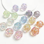 Transparent Acrylic Beads 16mm 18mm Iridescent Rainbow 10pcs