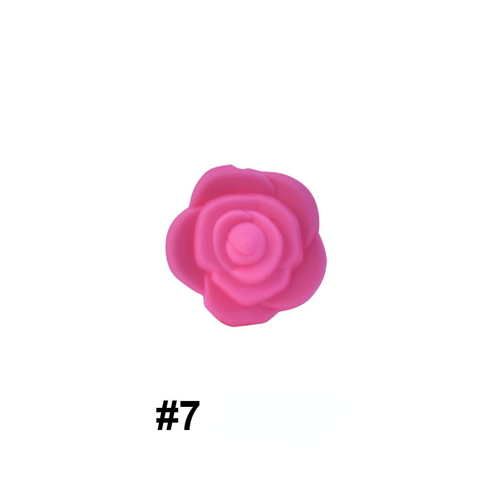 Double-Sided Flower Silicone Beads Multi Color Solid 50pcs 10