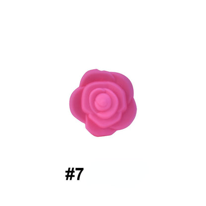 Double-Sided Flower Silicone Beads Multi Color Solid 50pcs 10