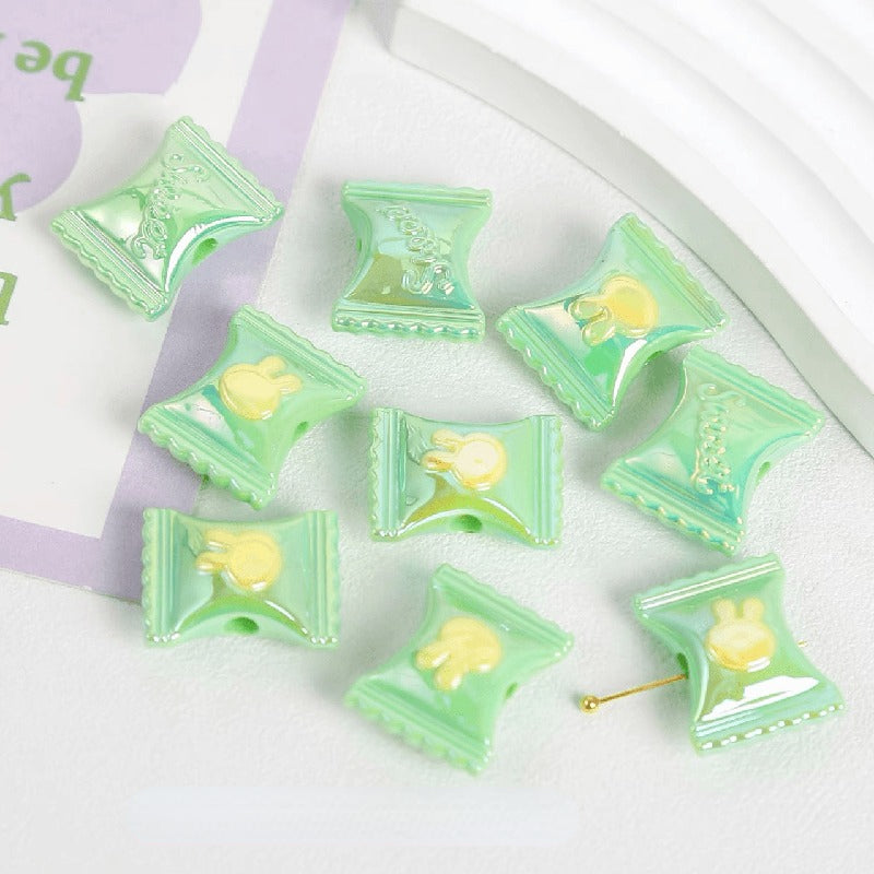 Rabbit Candy Acrylic Beads 11x21mm Glossy Pastel Colors 10pcs 5