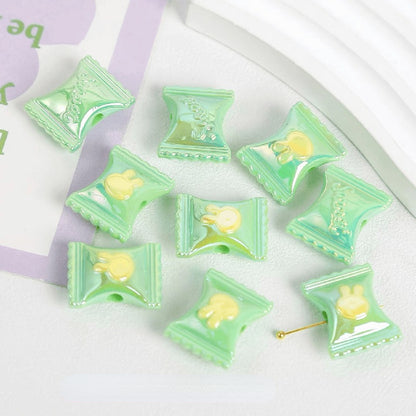 Rabbit Candy Acrylic Beads 11x21mm Glossy Pastel Colors 10pcs 5