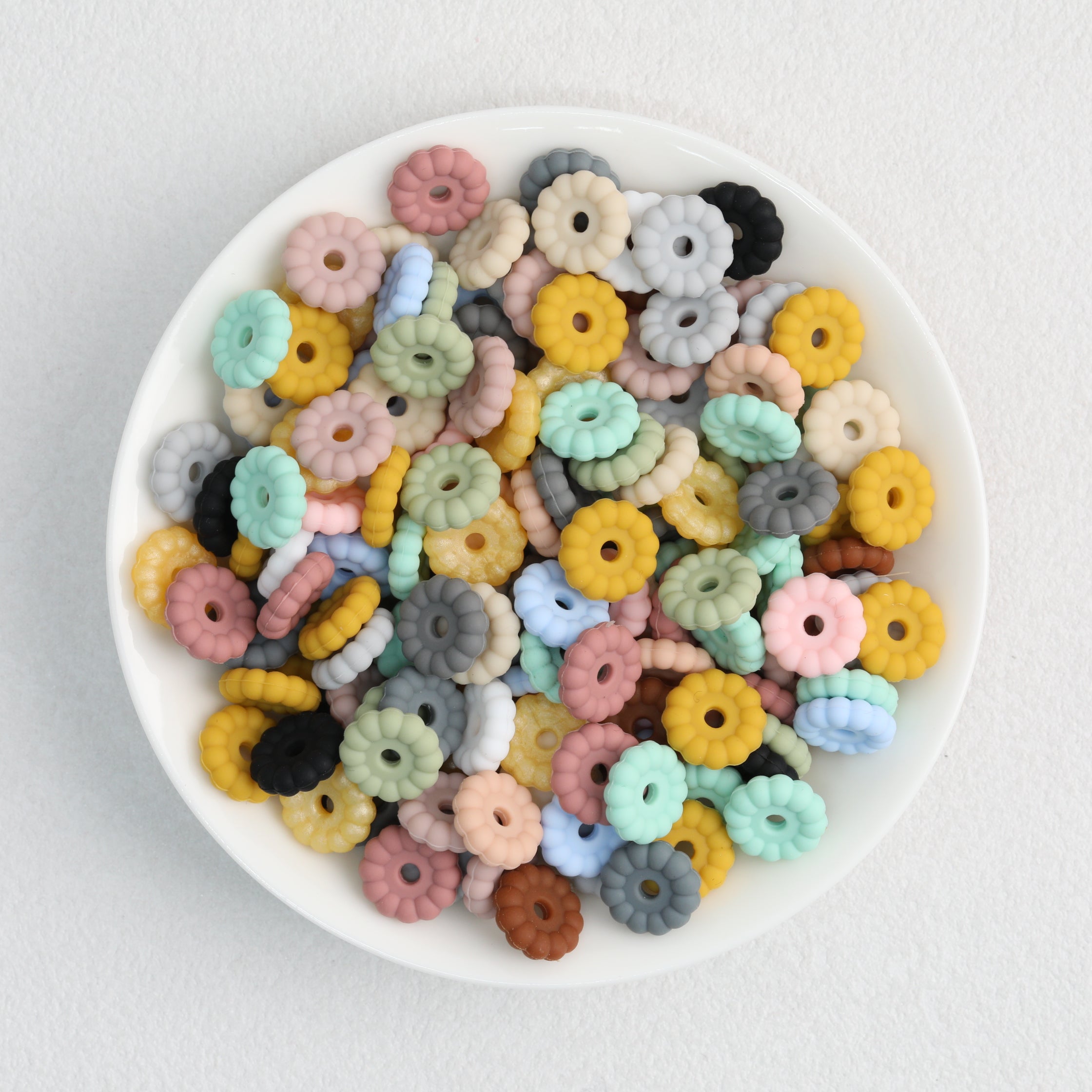 50pcs 12mm 15mm Disc Silicone Beads Solid Colors Smooth Matte