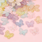 Transparent Frosted Butterfly Acrylic Beads 21x18mm Pastel Colors 20pcs 4