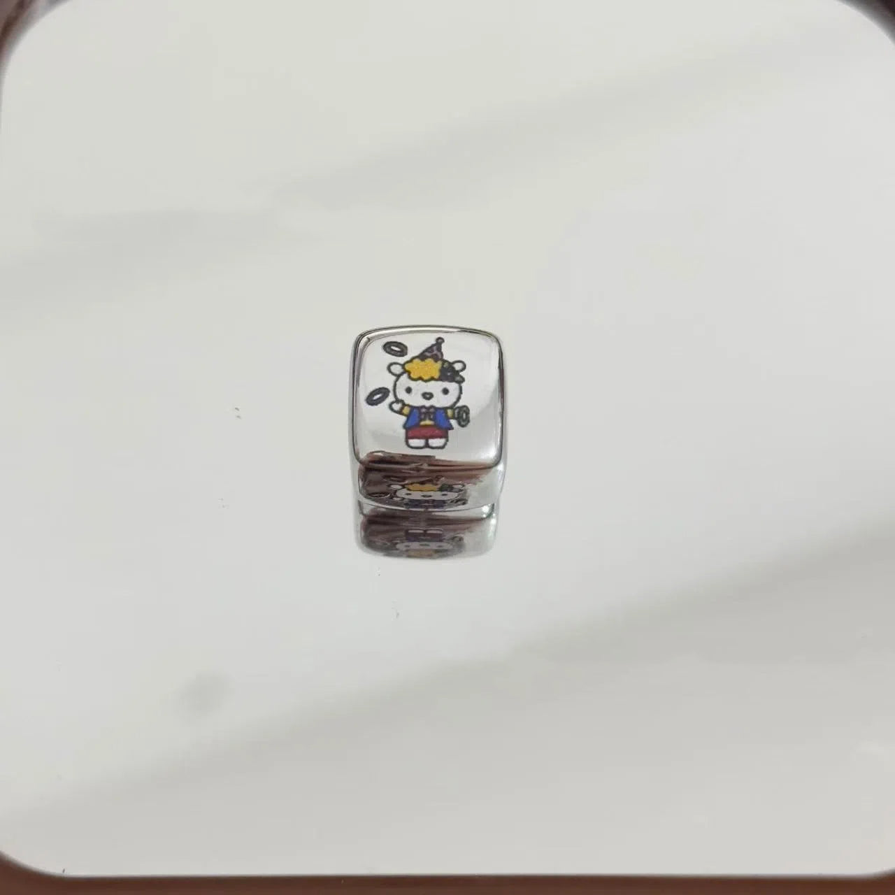 Silver Cloud Hello Kitty Acrylic Square Beads 14mm 10pcs 2