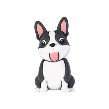 Silicone 3D Focal Beads Puppy Sitting Pose Smiling Face 20pcs 12
