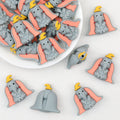 3D Gray Elephant Silicone Focal Beads with Big Ears 20pcs