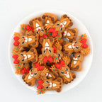  3D Christmas Bow Deer Silicone Focal Beads 20Pcs 2