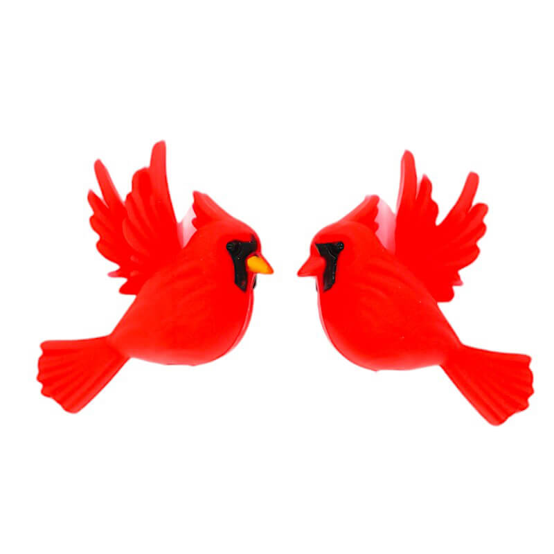 Silicone 3D Focal Beads Red Cardinal Wings Black Mask