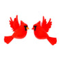 Silicone 3D Focal Beads Red Cardinal Wings Black Mask