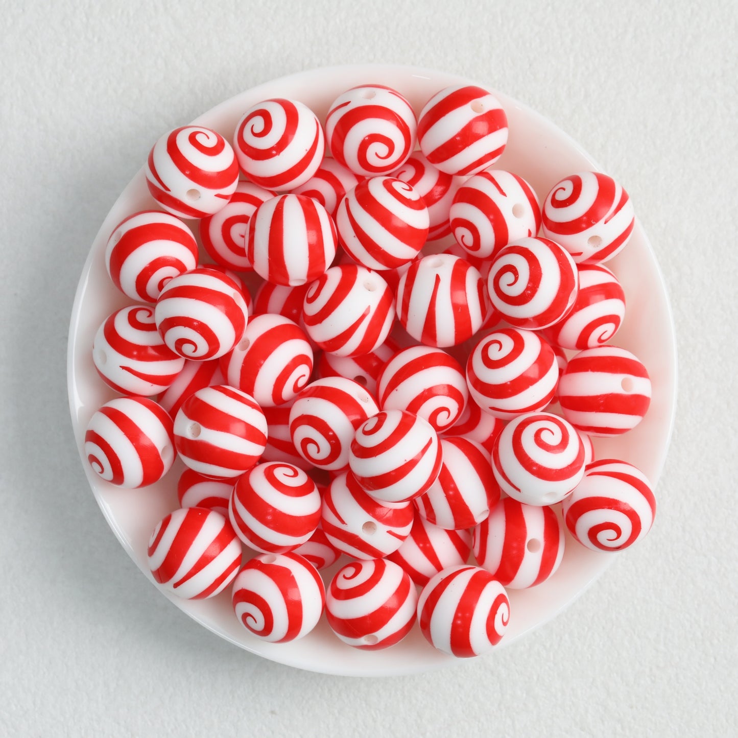 Colorful 15mm Swirl Pattern Priented Round Silicone Beads 50pcs 2