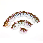 Silicone 3D Focal Beads Cartoon Colored Animals Pastel Ears 20pcs 3