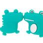 Silicone 3D Focal Beads Little Dinosaur Front View Smiling Face 1pcs